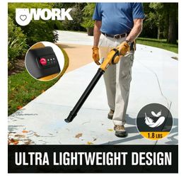 Small Leaf Blower Cordless 20V 130CFM & 200MPH Lightweight Electric Leaf Blower with 2x2.0Ah Battery and Fast Charger, Mini Battery Powered
