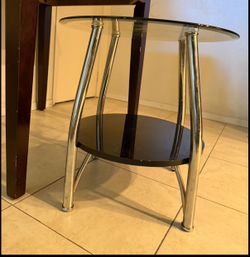 Chrome & Black Glass Tables
