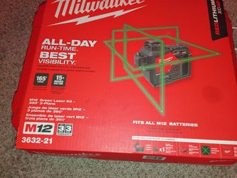 Milwaukee M12 3-Plane 360° Green Laser Kit
