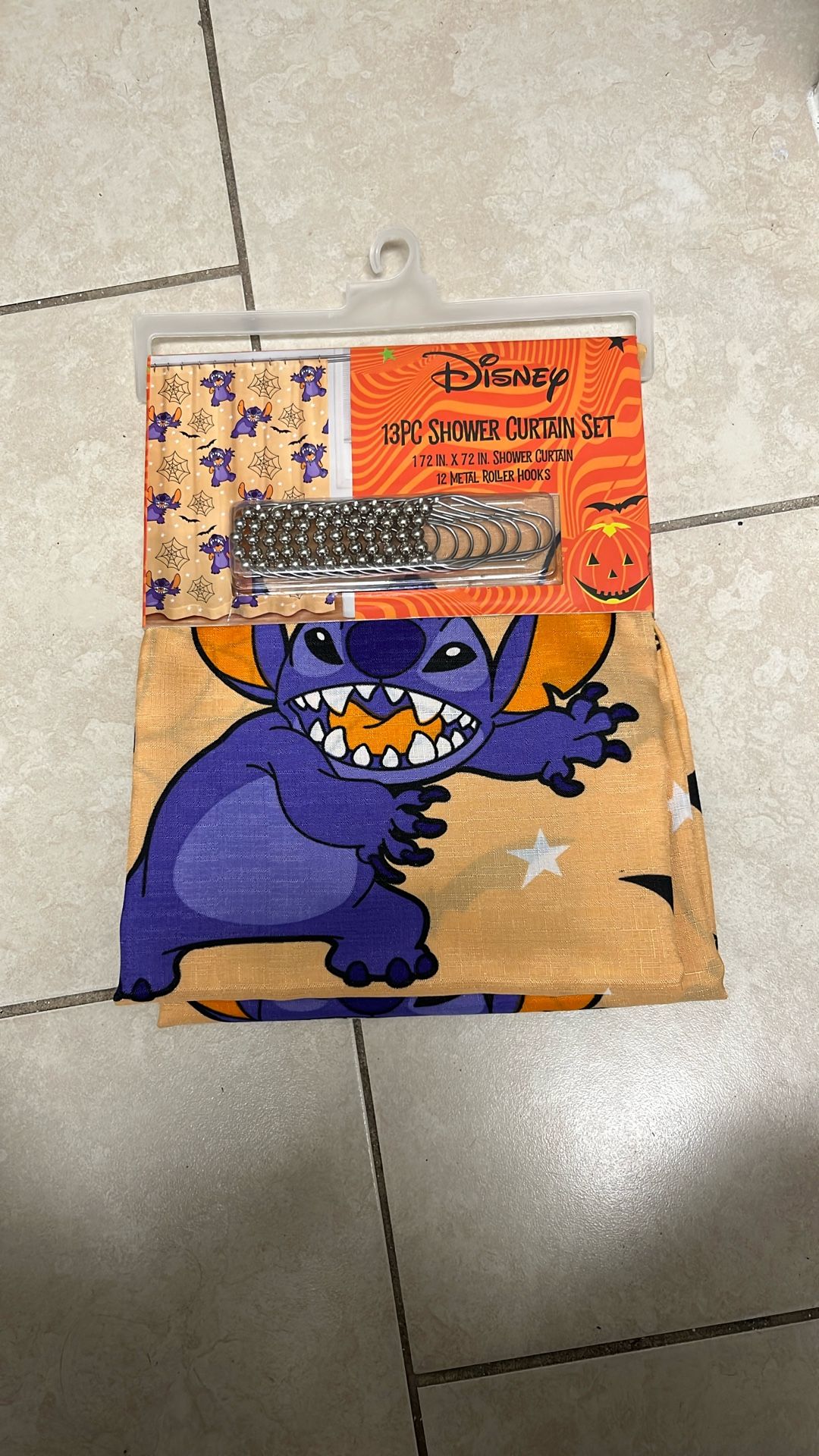 13 PC Shower Curtain Set Disney Halloween Set