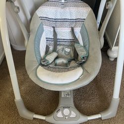 Compact Lightweight Portable Baby Swing with Music, Nature Sounds and Battery-Saving Technology