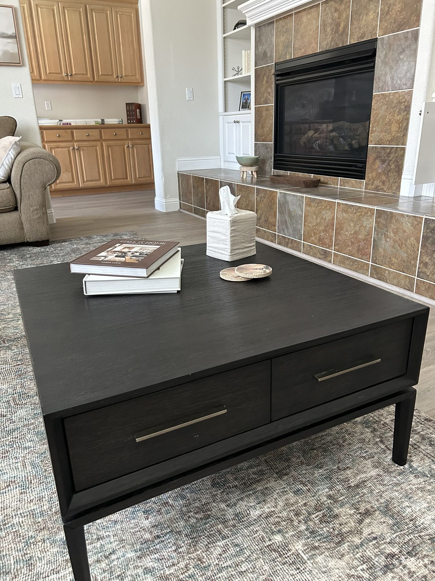 Coffee Table. Brand New/never Used. Two Drawer. 32”Wx32”Lx17”H