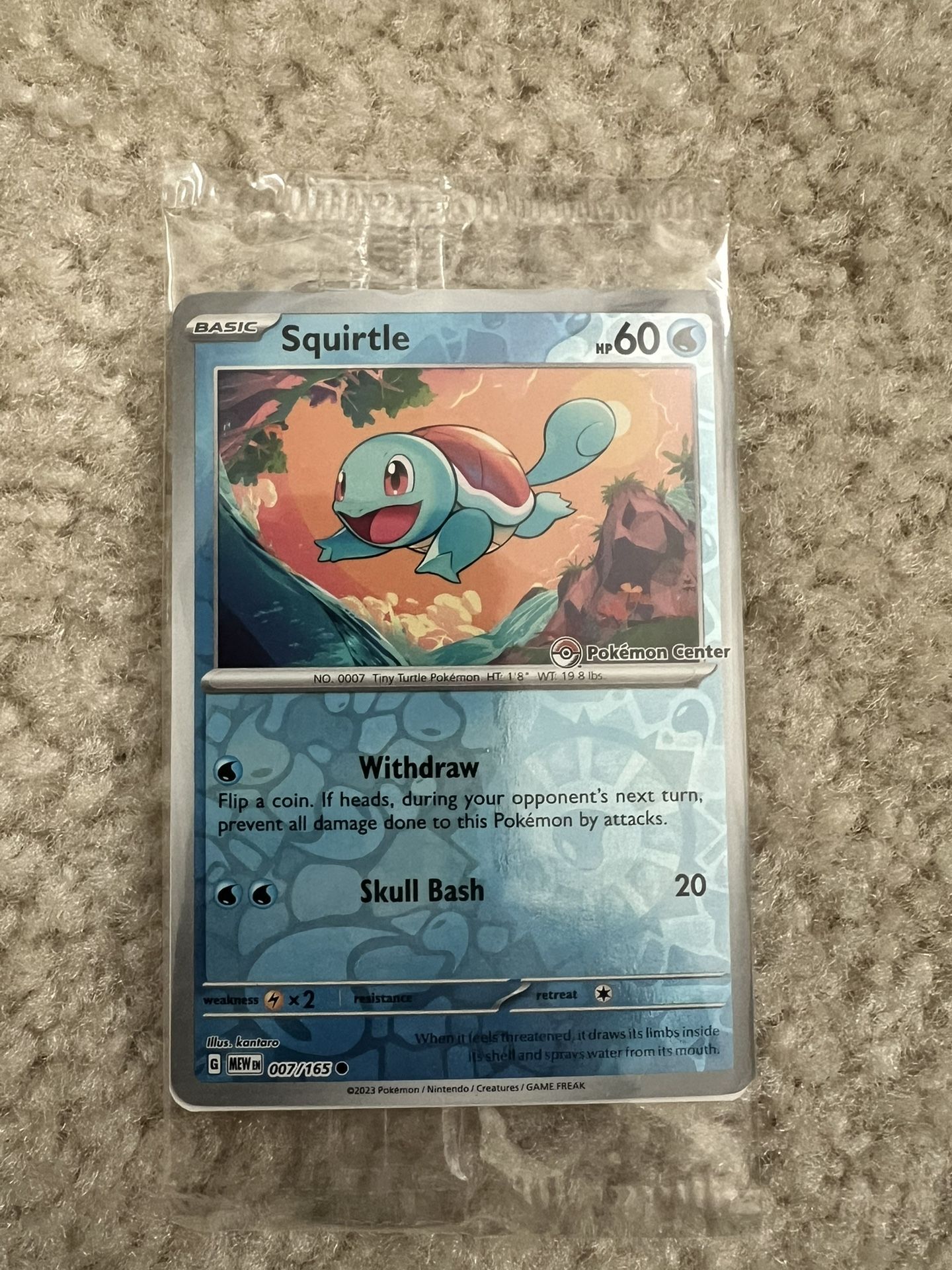 Pokemon SV 151 Pokemon Center Exclusive Squirtle Promo Card