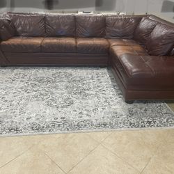 Sturdy Leather Sectional-used
