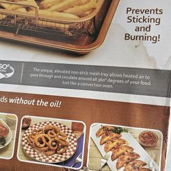 Copper Crisper by Copper Shef Oven into Air Fryer 2 Piece Set 360 Cooking New