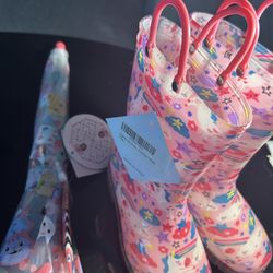 Kids Rain boots Umbrella Included 