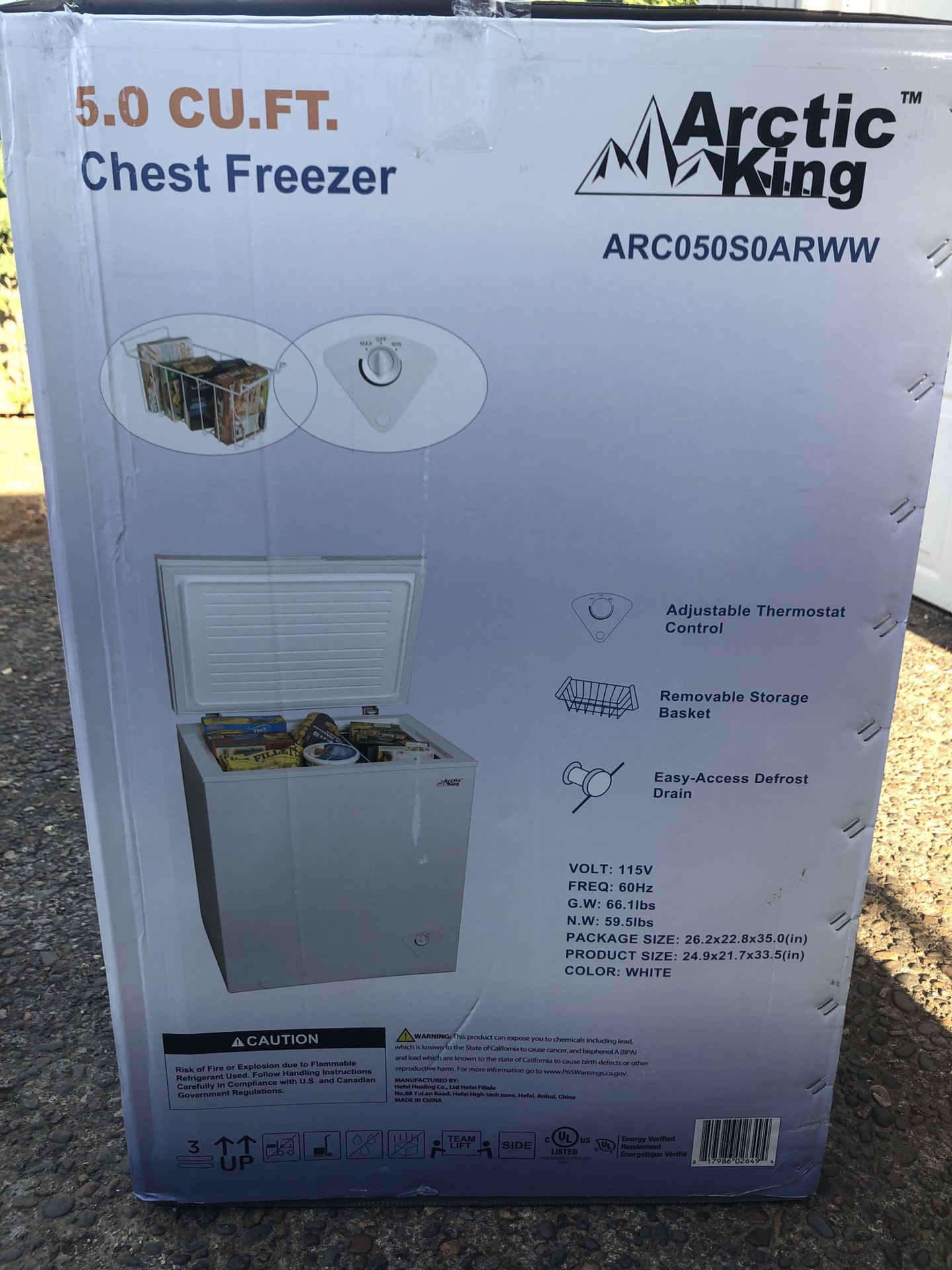 New Arctic King 5cu Ft Chest Freezer