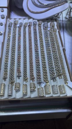 14k diamond Cuban print bracelets natural cvd lab diamonds 14k 24k silver scrap buy sale trade