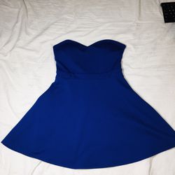 Royal Blue Strapless Cocktail Dress 