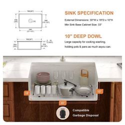 30 in. Fireclay Ceramic Undermount Single Bowl Kitchen Sink in White with Drain and Bottom Grid