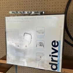 Drive Medical Universal Fit Elevated 5" Raised Toilet Seat With Removable Arms