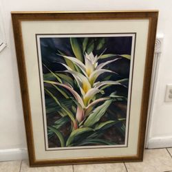 Bromeliad Floral Wall Art Painting Frame