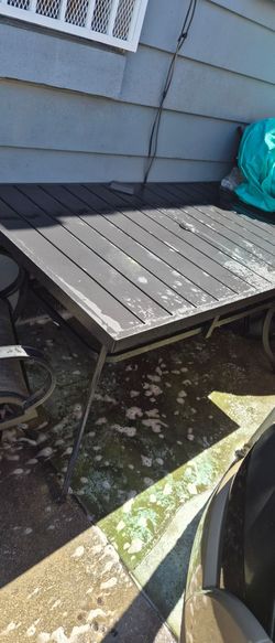Outdoor Patio Dining Table with Metal Frame