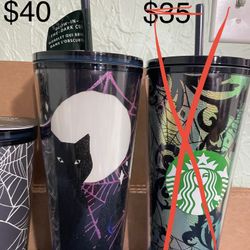 Halloween Cat Tumbler Venti Starbucks Glows In The Dark