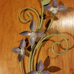 Purple Flower Candleholder Wall Decoration