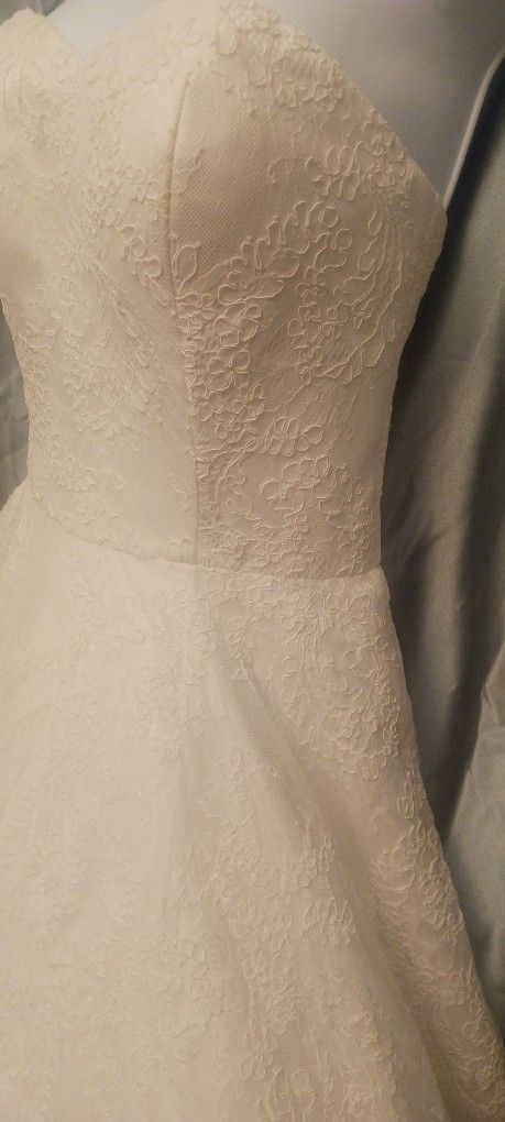 Beautiful STRAPLESS Wedding GOWN no Rips. No Tears No Stains!@!