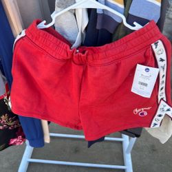 Champion Red Fleece Shorts with Side Tape