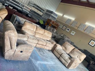 Leather sofa set reclining electric 🦖