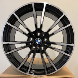 19x8.5/19x9.5 inch 5x120 x4 New BMW Alloy staggered Wheels Black Machined Face