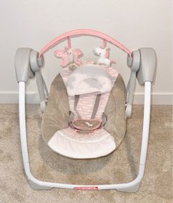 Pink mini baby swing