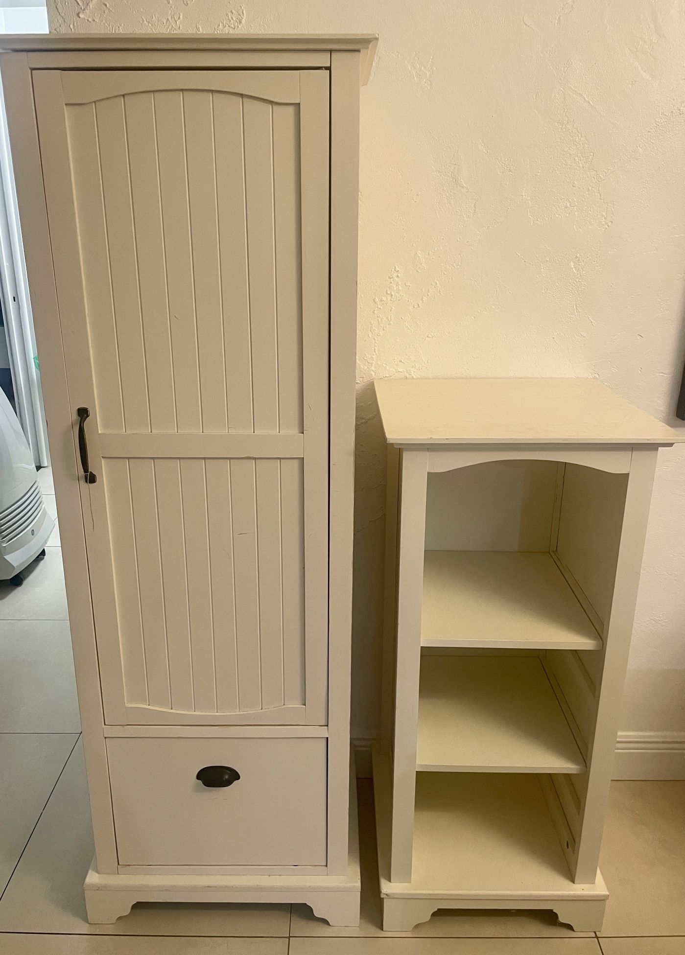 Kids White Armoire Storage Cabinet And Bookcase Shelving Unit