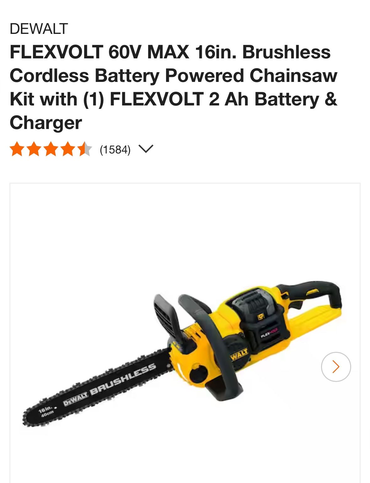 Chainsaw, Ext Saw Dewalt