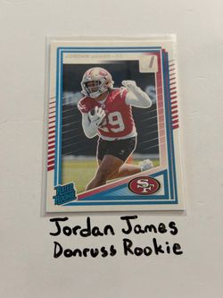 Jordan James San Francisco 49ers WR Donruss Rookie Card.