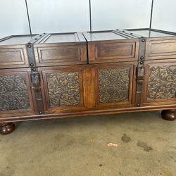Antique Storage Trunk Coffee Table 22” High 47” Wide 24” Deep