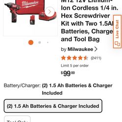 Milwaukee M12 Screwdriver 