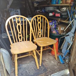 Pair Of Windsor Wooden Chairs