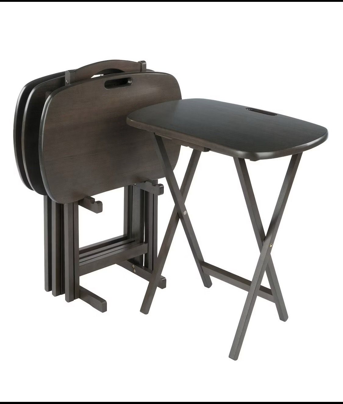 New Other Winsome Lucca 3 Portable Folding TV Trays & Stand Set, Oyster Gray