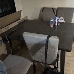 Grey Table With 4 Chairs 