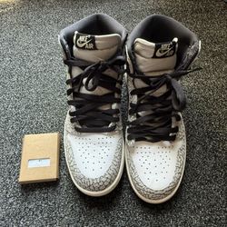 Size 8 - Air Jordan 1 Retro OG High Black Cement Comes With Box And Another Lace