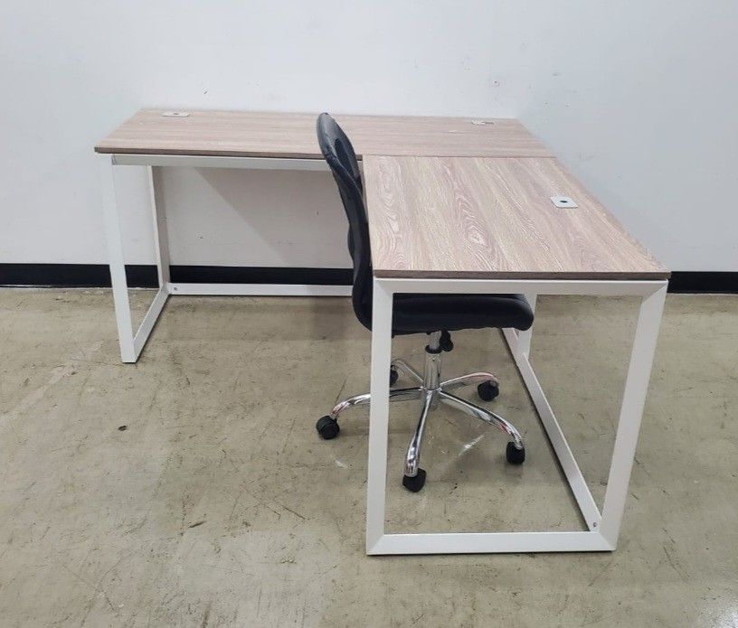 L-Shape Office Desk And Adjustable Chair