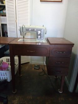 Sears Kenmore Sewing Machine In Cabinet