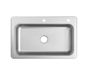 Glacier Bay Bratten 33 in. Drop-In Single Bowl 18-Gauge Stainless Steel Kitchen Sink
