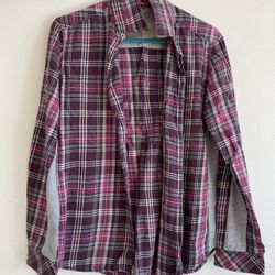 Boy's cotton casual checkered long-sleeved shirt size: S