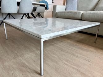 [50% OFF] EQ3 Coffee Table – Real Italian Marble & Stainless Steel – 42"