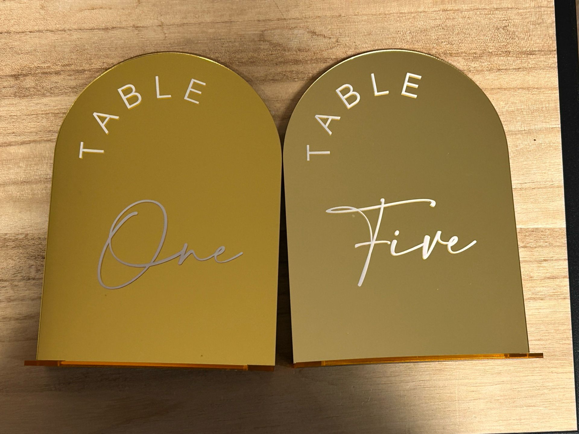 Gold Mirror Tables Numbers 1-30