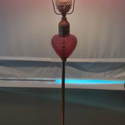 Fenton Cranberry Glass Floor Lamp 
