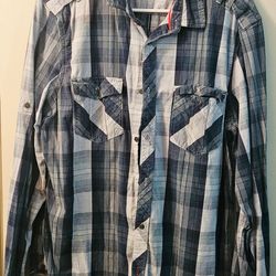 Men's Green Plaid Button Down