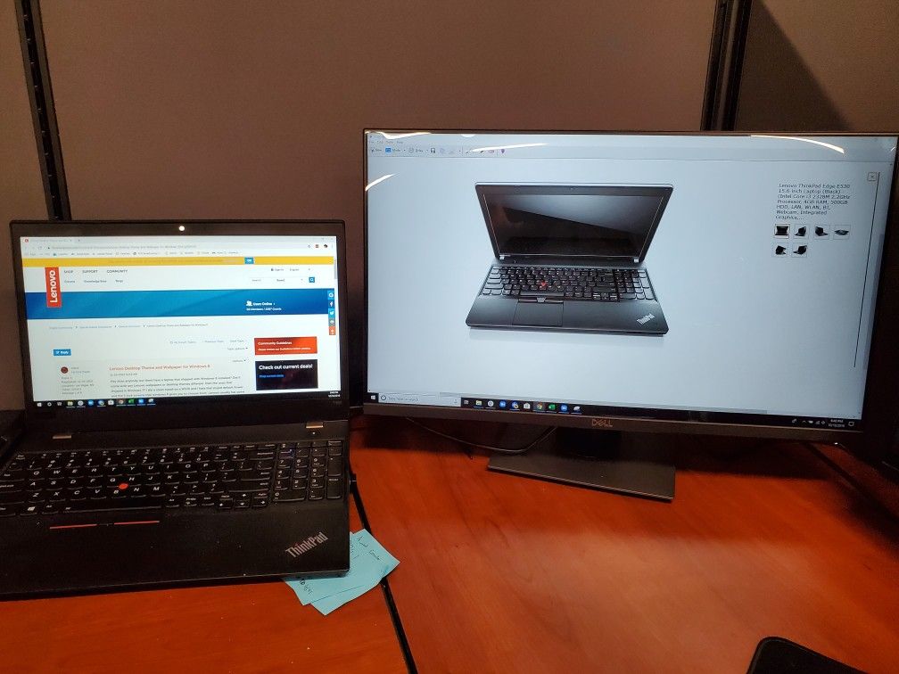 Lenovo laptop and 24 inch monitor