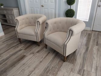 Two beautiful barrel Accent Chairs