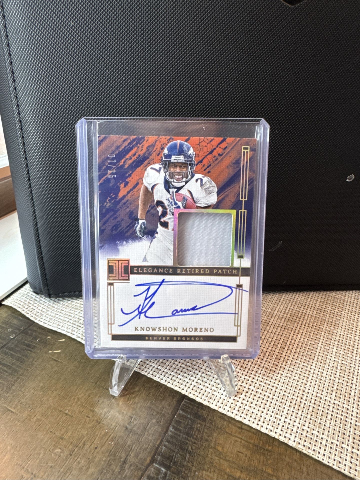 2024 Panini Impeccable Elegance Retired Patch Auto Knowshon Moreno 07/15 Broncos