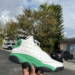 Green / White Jordan 13s  ( USED ) 