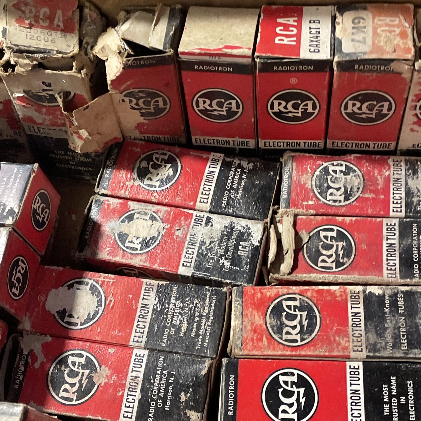 Lot Of 48 Vintage RCA Radio Tubes. New Old Stock InBoxes And Untested