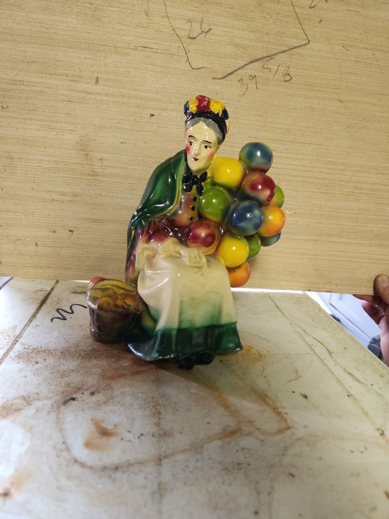 Antique Old Lady Selling Balloons