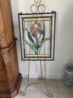 Tiffany style art piece - With Stand As Shown