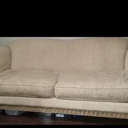Tan Couch And Loveseat With Claw Feet (pls Read Description Below)