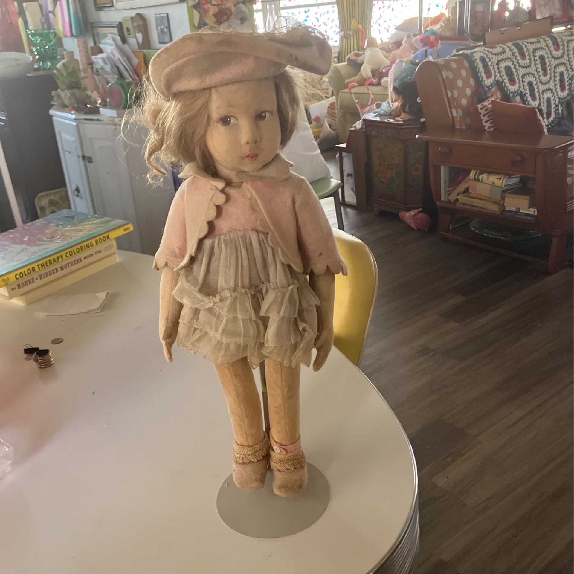 1800’s-1900’s Italian Lenci Doll With Rare Side Glance